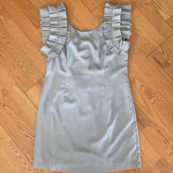 a'gaci Dresses & Skirts - Agaci Cute Pewter Mini Dress. Fab Sleeves!